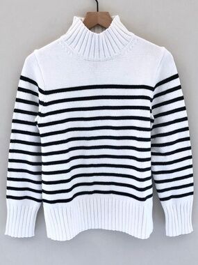 NWT J.Crew Cotton Turtleneck Sweater in Stripe